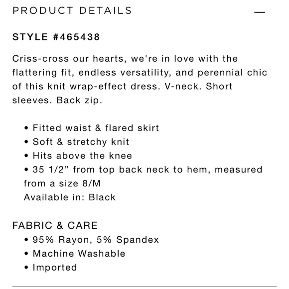 LAST CHANCE! LOFT Wrap Dress NWT Black XS - Picture 6 of 6